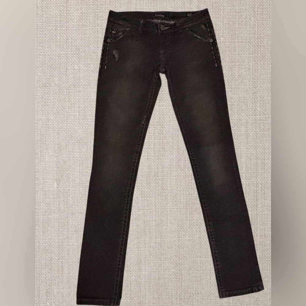 MEK Black Wash Distressed Womens Jeans  SIZE 27/4 Long